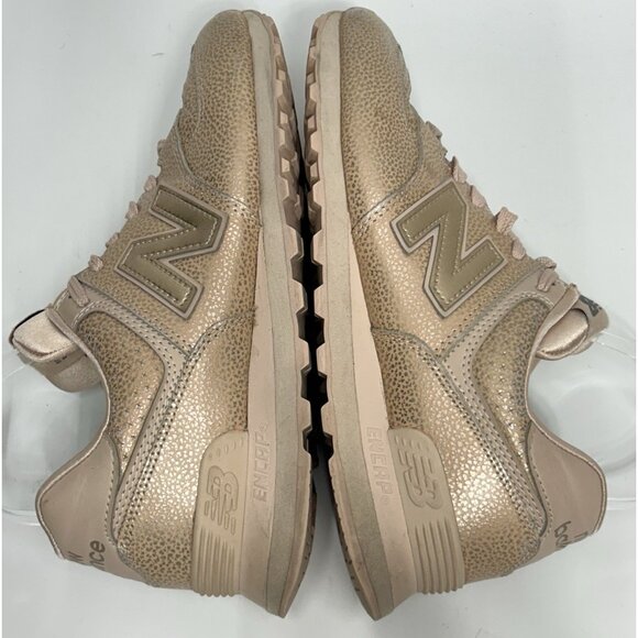 New Balance 574 Shoes Sneakers Womens Size 9 Champaign Pink Metallic WL574SOJ - Picture 7 of 9